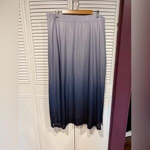 JM Collection Gray Silver Pleated Maxi Skirt